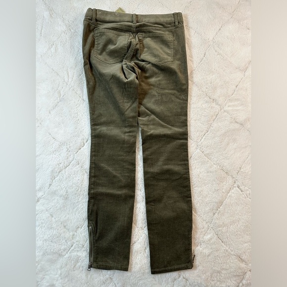 Loft women’s size 0 petite waist 25 modern skinny olive corduroy zipper ankle - Picture 3 of 6